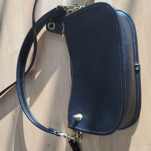 Coach Black Leather Crossbody Bag with Gold Hardware